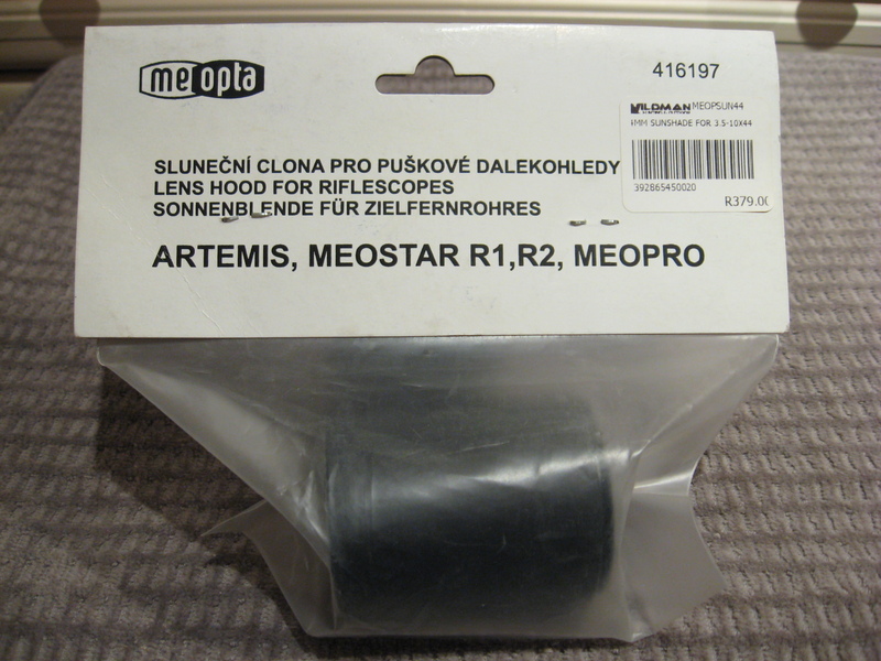 Meopta MeoPro rifle scope sunshade for 44mm objective lens (# 392 8654 50020) (new, unused)