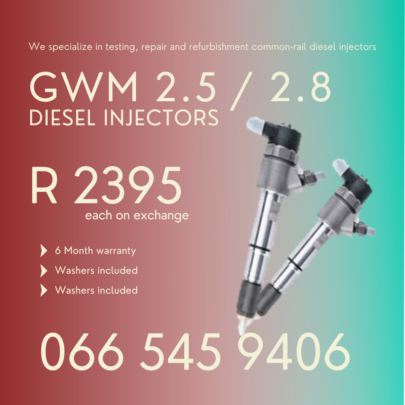 GWM 2.8 Steed diesel injectors for sale with 6 month warranty
