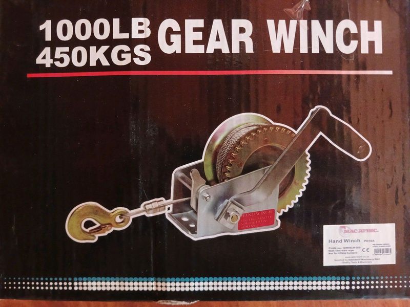 Hand Winch 1000lb (450kgs) with steel cable