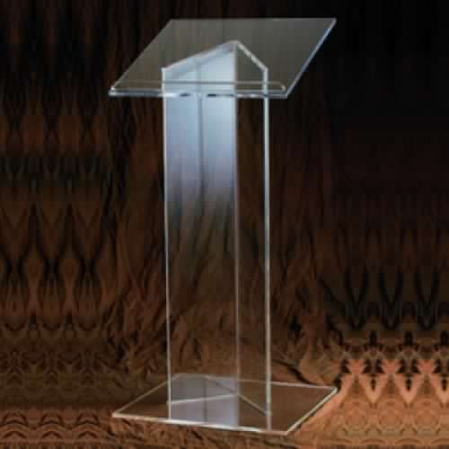 CLEAR V-SHAPE PULPITS AND PODIUMS