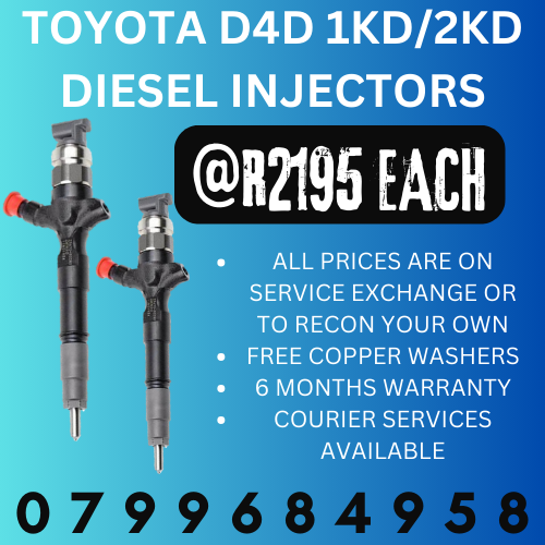 TOYOTA D4D 1KD/2KD DIESEL INJECTORS/ WE RECON AND SELL ON EXCHANGE