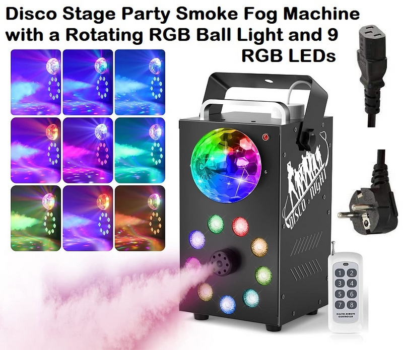Professional Smoke Fog Machine with MultiColour RGB LEDs and Rotating Light Ball. Brand New Products