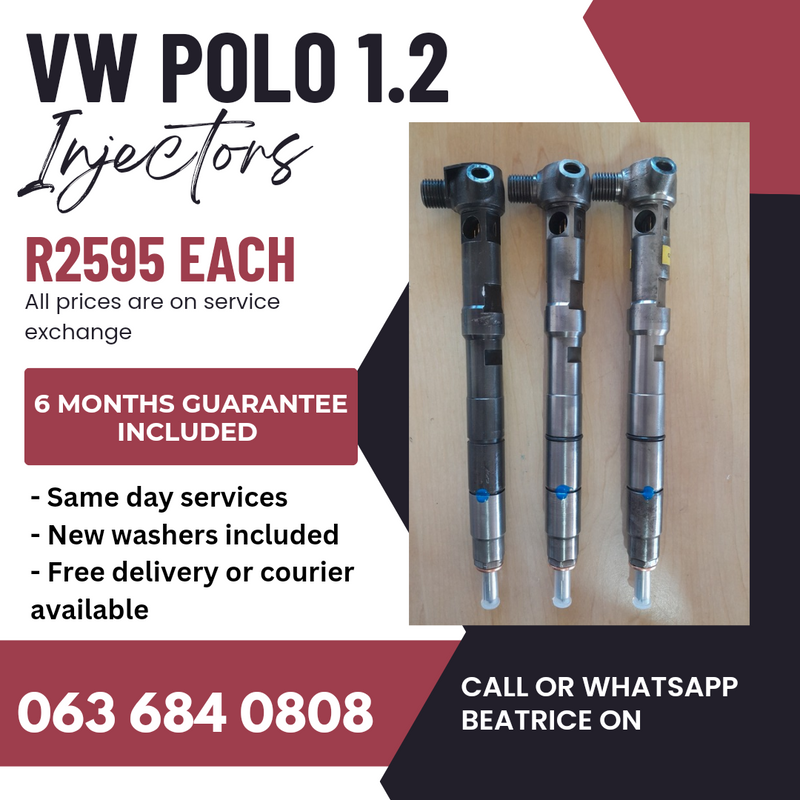 VW POLO 1.2 DIESEL INJECTORS FOR SALE WITH WARRANTY ON