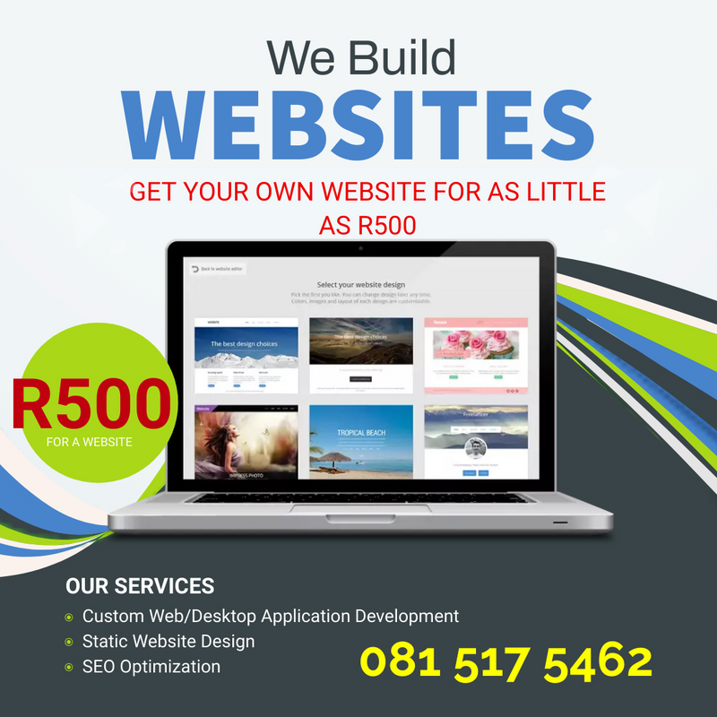 Professional Website Building Service from Only R500