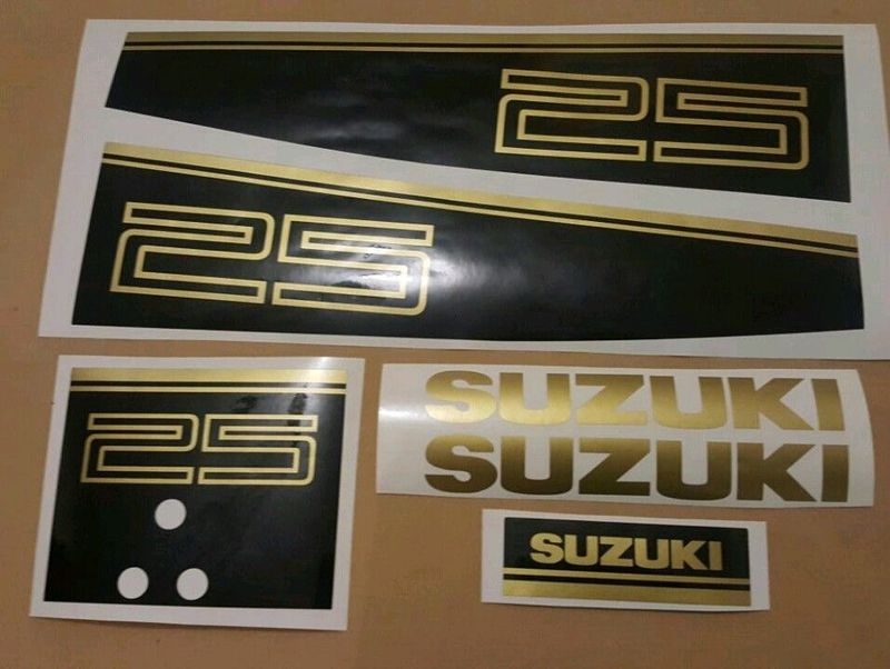 1990 Suzuki 25 two stroke outboard motor sticker decals graphics kit