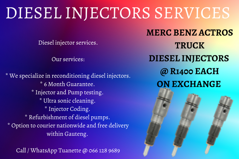 MERCEDES BENZ ACTROS TRUCK DIESEL INJECTORS FOR SALE ON EXCHANGE OR TO RECON YOUR OWN