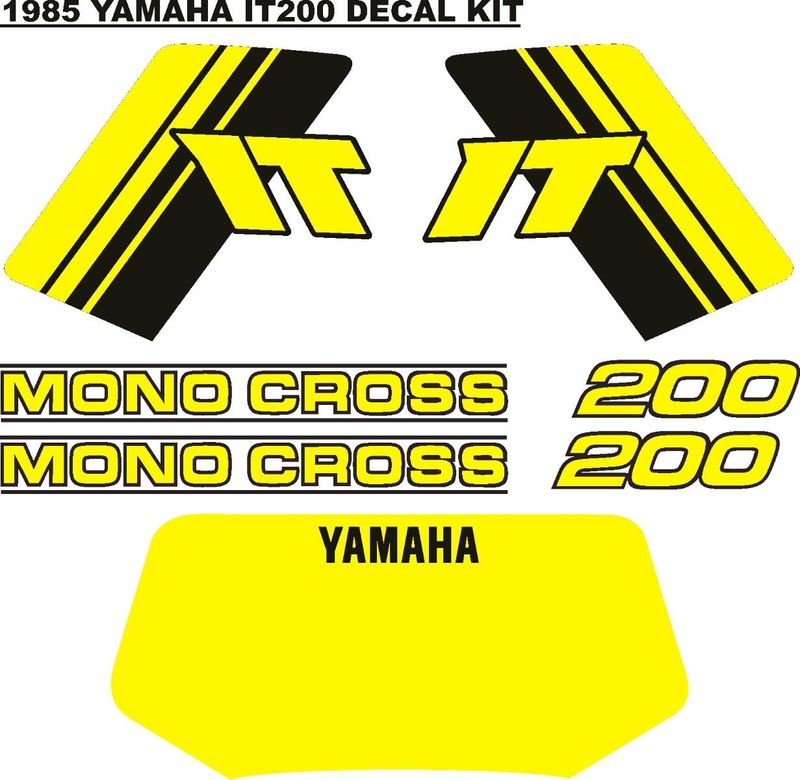 Decal kit for a 1985 Yamaha IT 200