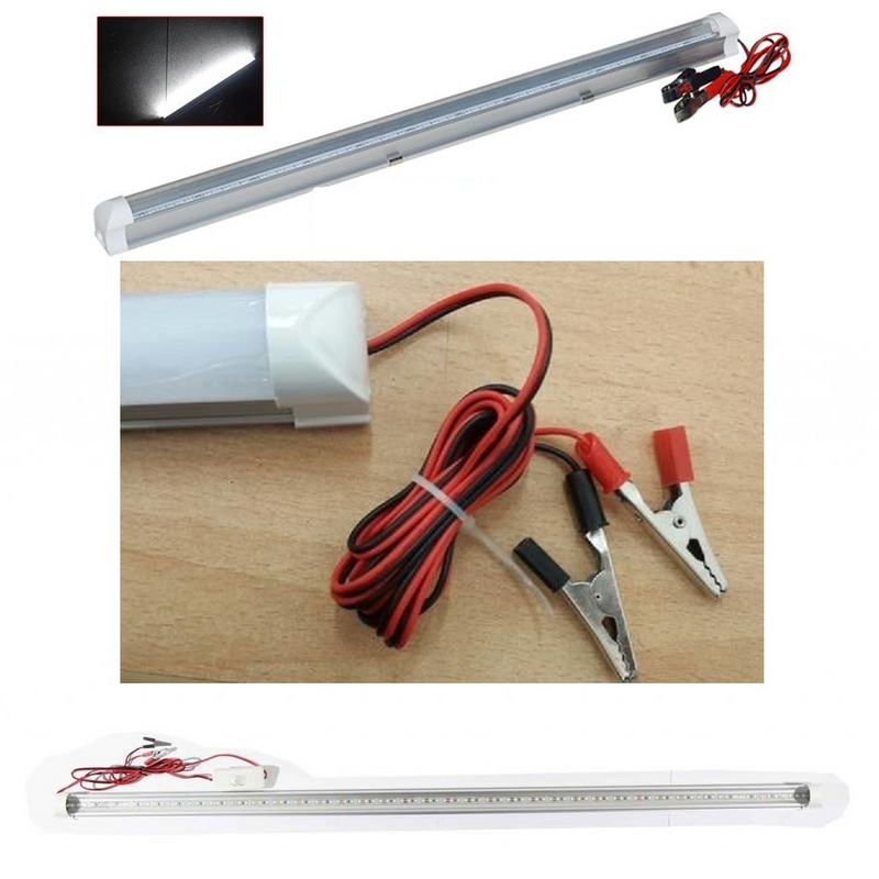 12Volts LED Tube Lights Complete With Alligator Clips, Leads for Solar Systems, Loadshedding. NEW