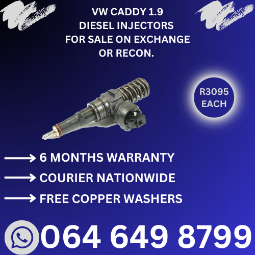 VW Caddy diesel injectors for sale on exchange with 6 months warranty