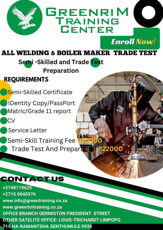 SEMI-SKILLED BOILER MAKER AND TRADE TEST PREPARATION IN SOUTH AFRICA