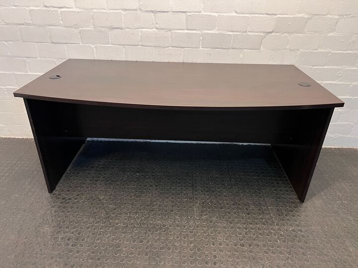 Dark Brown Wooden Bow Top Office Desk (Width: 90cm) (Height: 75cm)- A50363