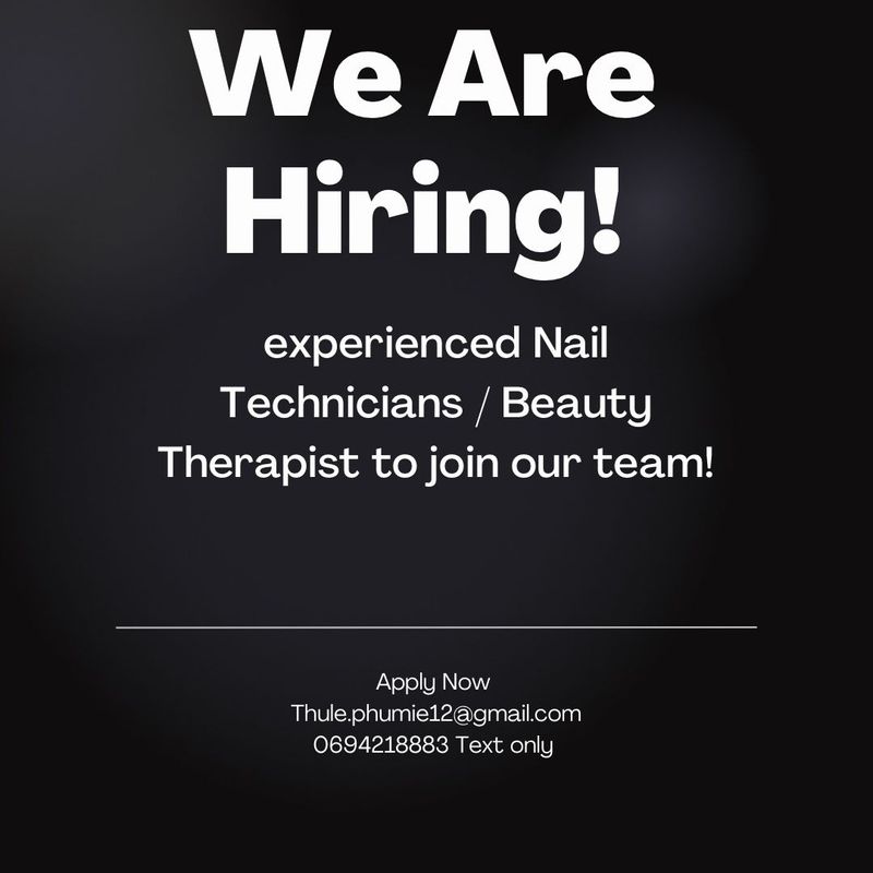 Hiring nail tech / Beauty therapist