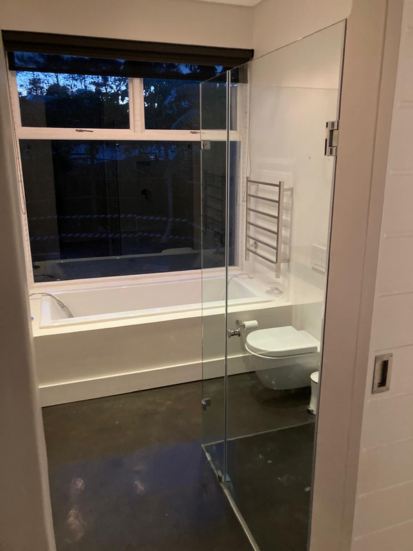 Frameless shower and 2 baths
