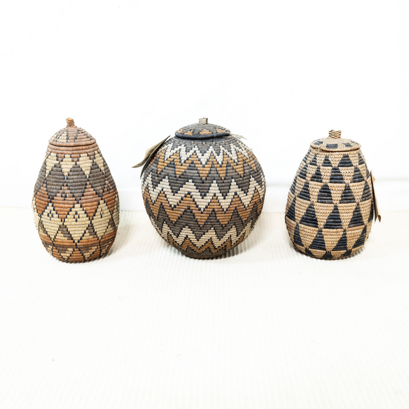 3x Traditional Zulu Hand Crafetd Baskets - R375.00 Each