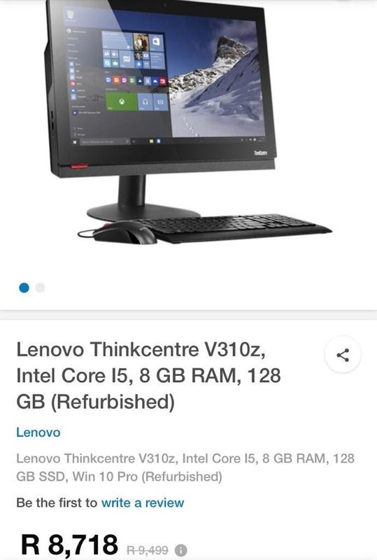 Lenovo ThinkCenter AllinOne i5 PC (in a box)
