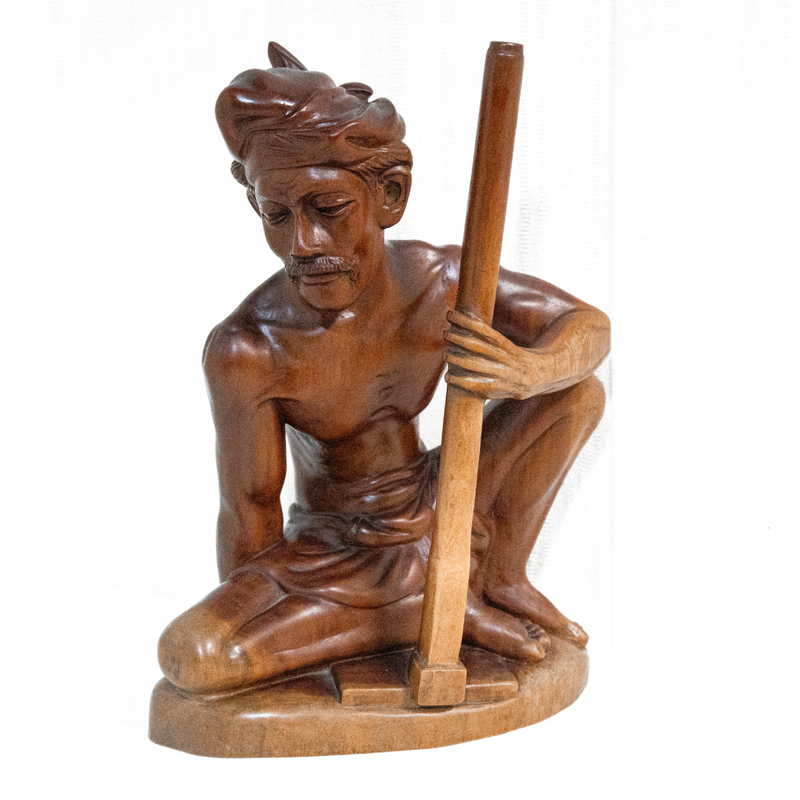 Balinese Hand Carved Sandalwood Man Statue