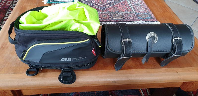Leather bike tool roll and luggage  bag