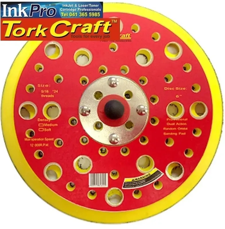TorkCraft DA SANDER PAD 52 HOLES 5 16 - 24UNF 150MM 6 INCH - R170 incl