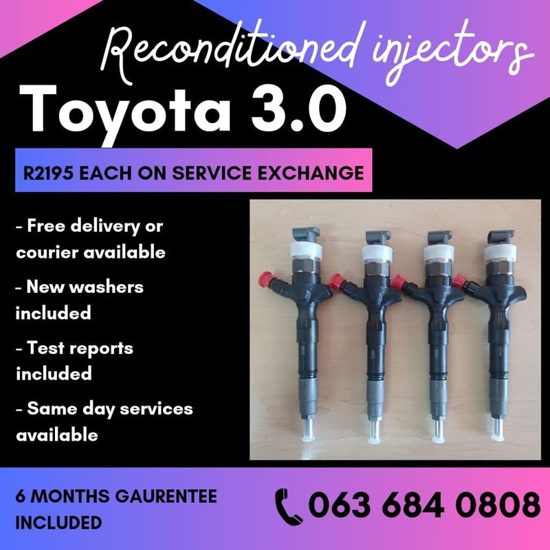 TOYOTA 3.0 DIESEL INJECTORS FOR SALE WITH WARRANTY ON