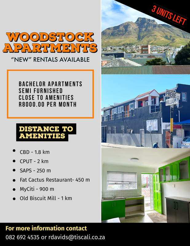 “NEW” Bachelor apartments for rent in Woodstock - Semi Furnished