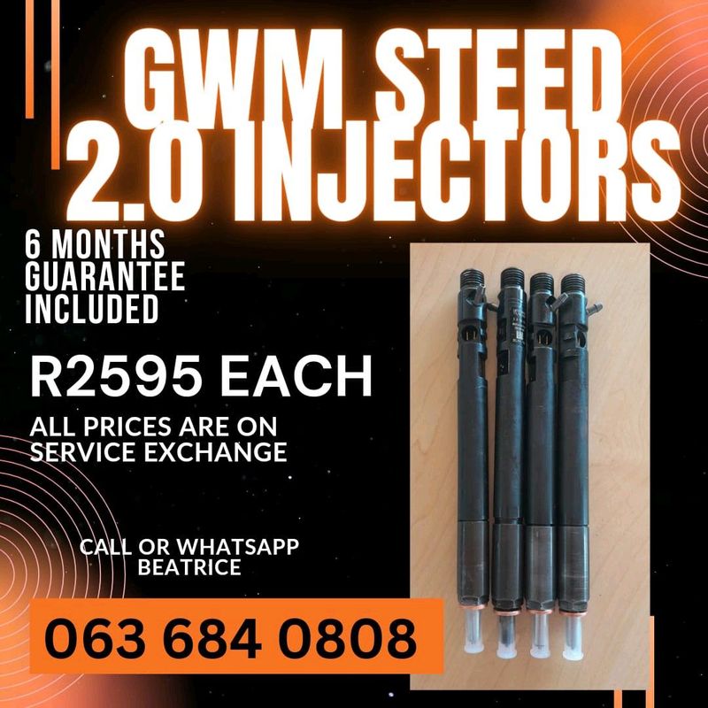 GWM STEED 2.0 BRAND NEW AND RECONDITIONED DIESEL INJECTORS FOR SALE WITH WARRANTY ON