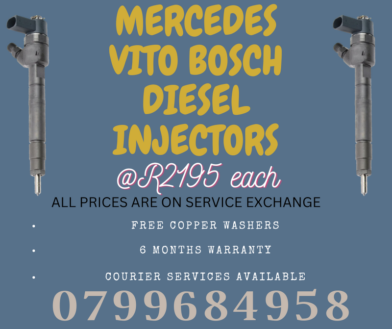 MERCEDES VITO BOSCH DIESEL INJECTORS/ FREE COPPER WASHERS