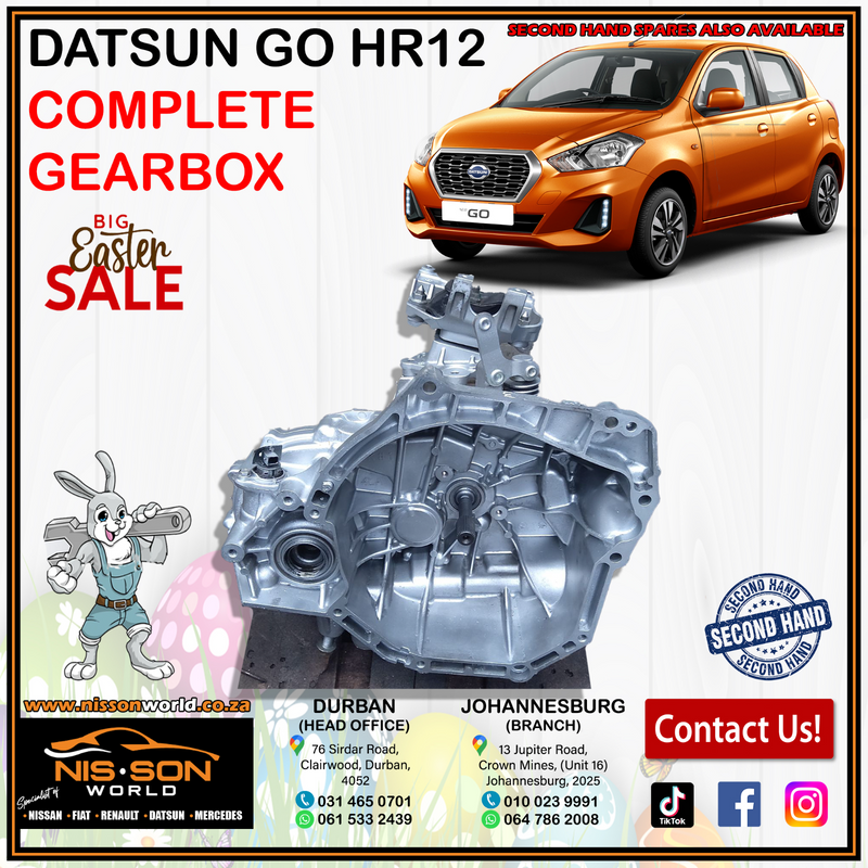DATSUN GO HR12 COMPLETE GEARBOX