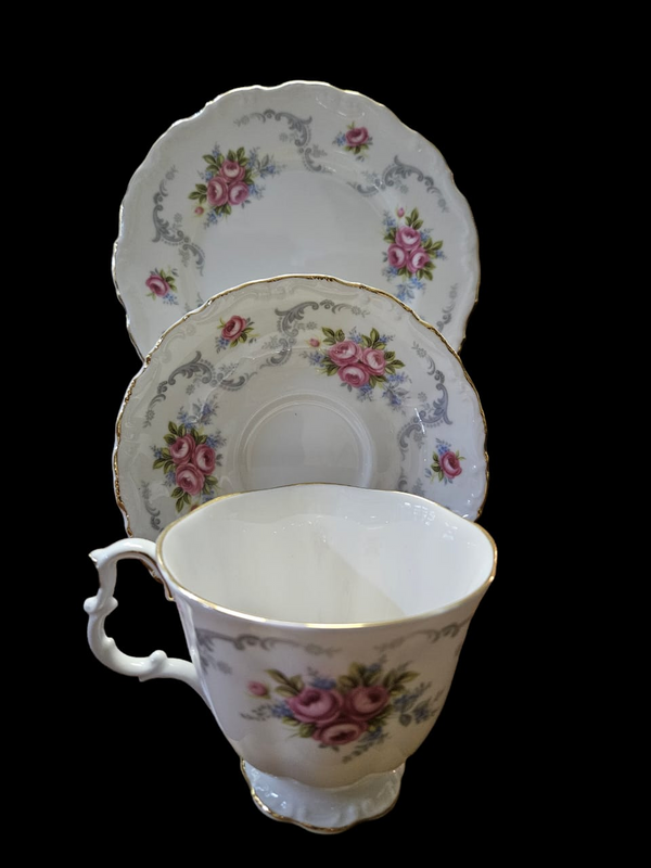 Royal Albert Tranquillity Trio, cake plate, saucer and a tea cup