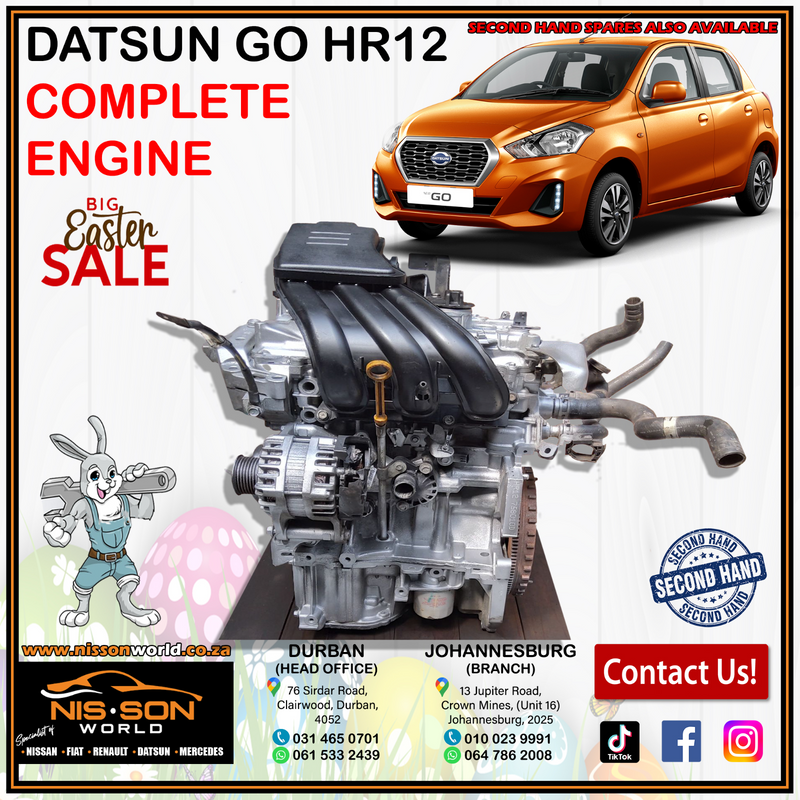 DATSUN GO HR12 COMPLETE ENGINE