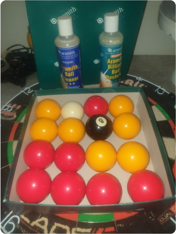 Pool ball set and maintance kit