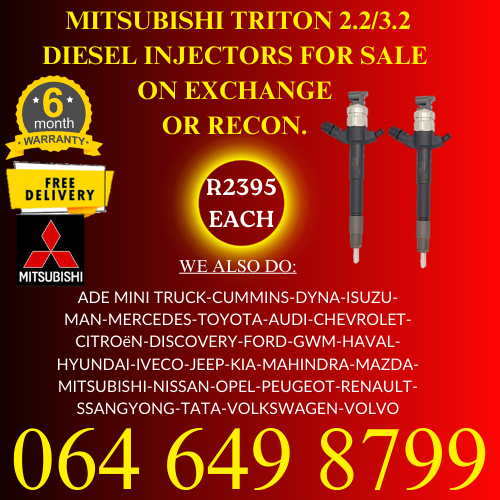 Mitsubishi Triton 2.5 and 3.2 diesel injectors for sale on exchange