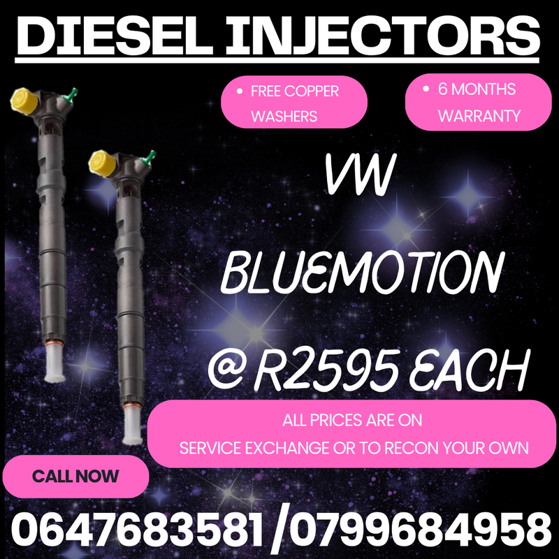 VW BLUEMOTION DIESEL INJECTORS/ WE RECON AND SELL ON EXCHANGE