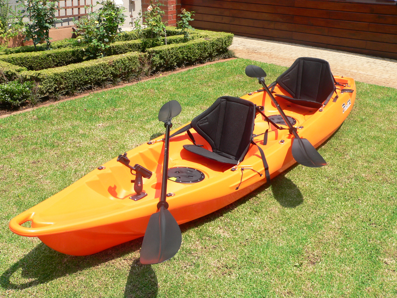 Pioneer Kayak Tandem incl. seats, paddles, leashes and rod holders, Orange colour, NEW!