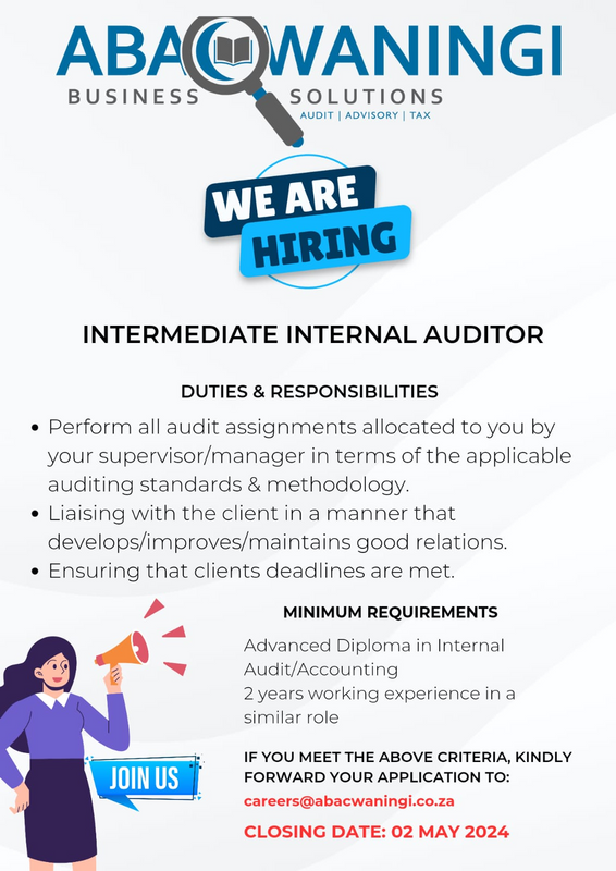 Intermediate Auditor Urgently Wanted