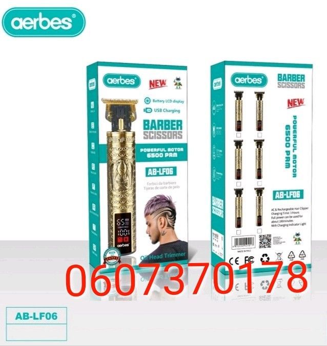 Hair Clipper Aerbes AB-LF06 Portable Rechargeable Electric Hair Trimmer With LCD Display (Brand New)