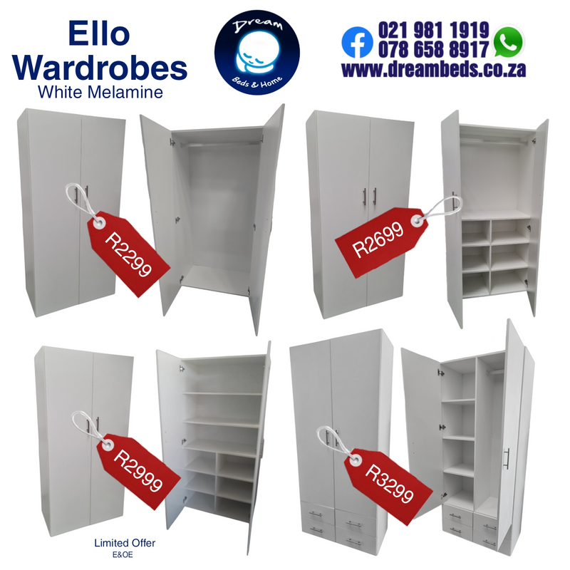 Ello wardrobes for sale from R1699 - Unbeatable value!