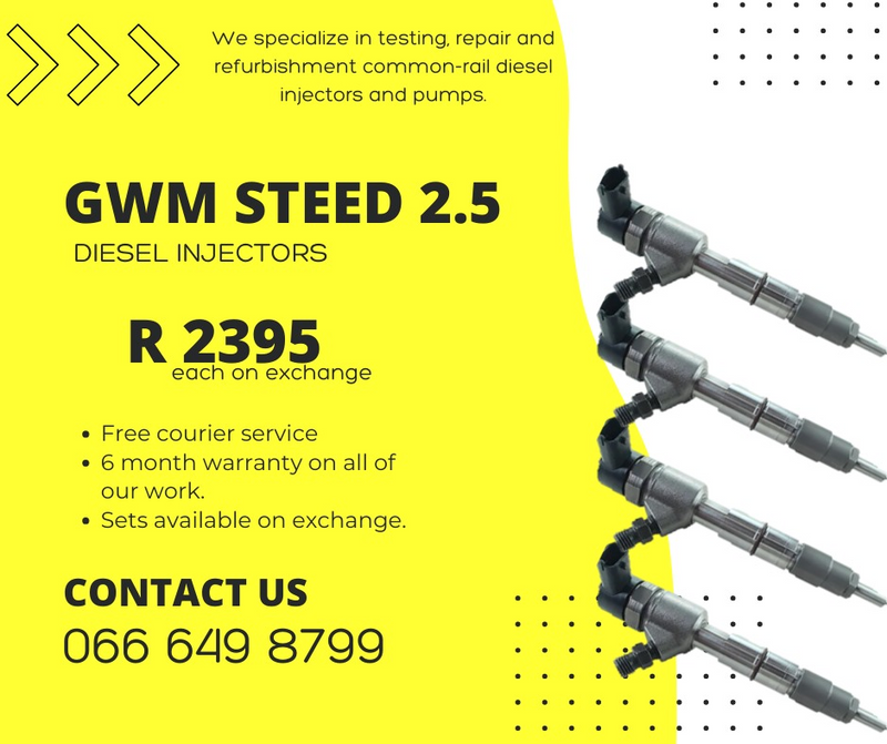 GWM 2.5 Diesel injectors for sale on exchange or to recon
