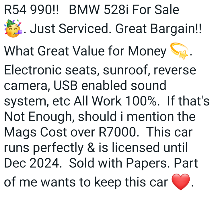 R54 990!! b m w 528i for sale 拾 just serviced great bargain!! what great value for money  electroni
