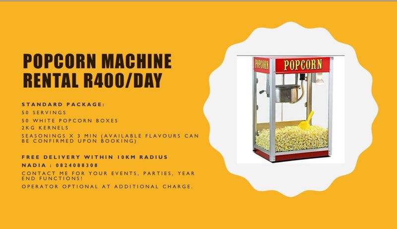 Popcorn machine for rent R400/day