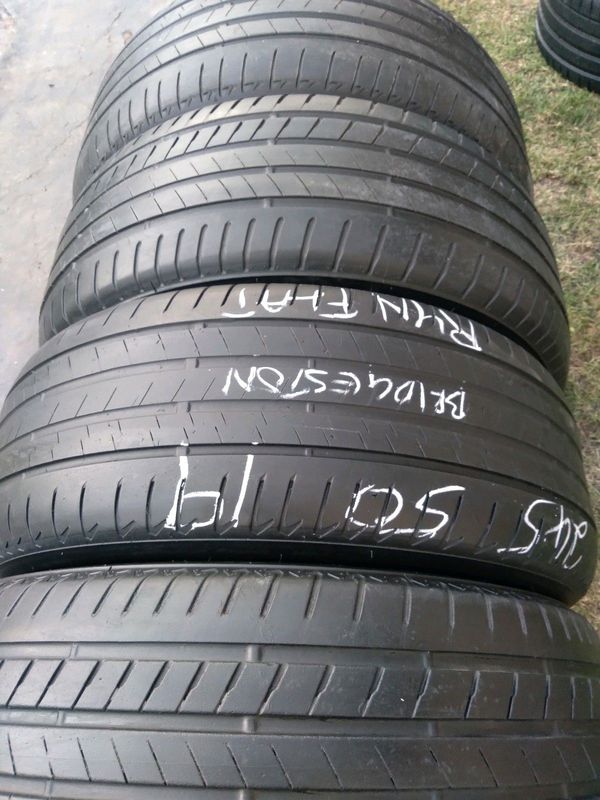 4x 245/50/19 run flat Bridgestone Tyres 89%thread excellent conditions