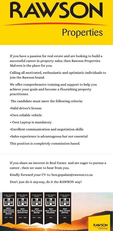 Rawson Properties Malvern is hiring