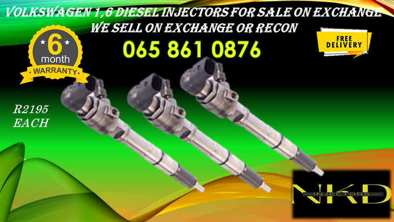 VOLKSWAGEN 1.6 DIESEL INJECTORS FOR SALE ON EXCHANGE OR TO RECON WITH WARRANTY