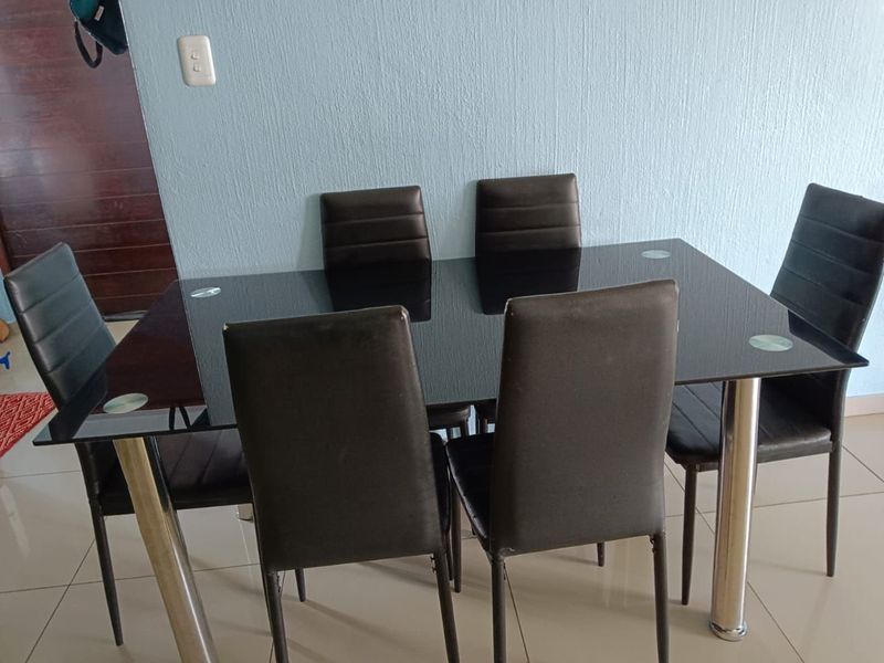 6 Seater Glass Dining Table For Sale