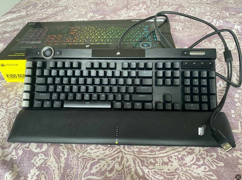 Corsair K100 RGB Optical-Mechanical Gaming Keyboard with Wristpad