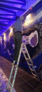 Painting,skimming and water proofing.