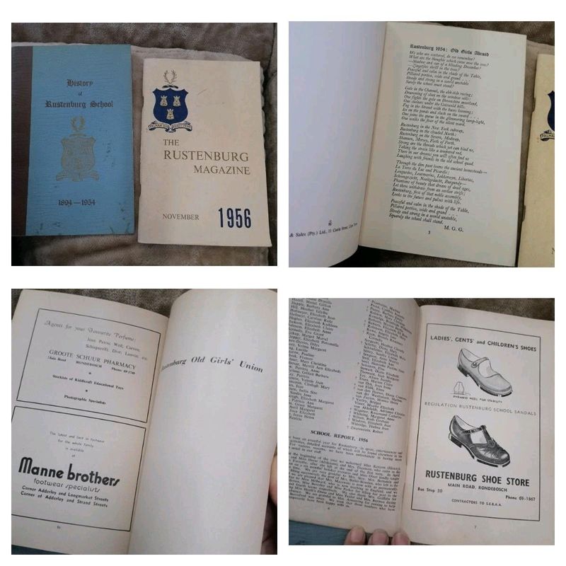 2 antique books History of rustenburg school 1894-1954 The rustenburg magazine November 1956Secondha