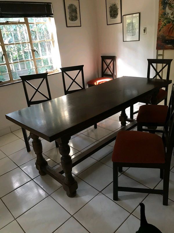 Massive oak French  dining-room