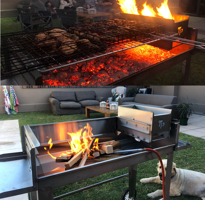 MAY MADNESS-MOBILE BRAAI 900 304-S/STEEL WITH EMBER-MAKER AND-3-GRID-LEVELS. (COASTAL AREAS)