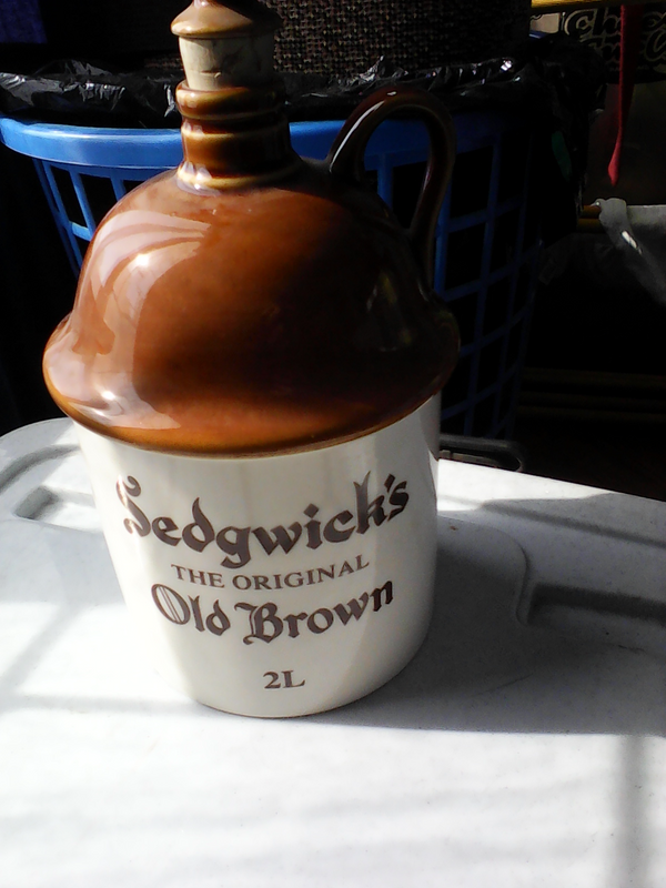 Old brown sherry urn for pub display