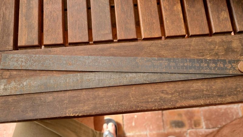 Vintage Rabone Chesterman No: 53 metric folding steel ruler in good used condition